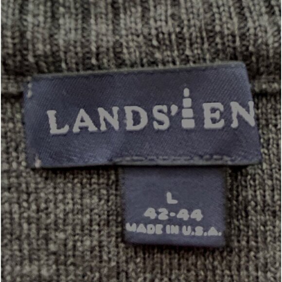 VTG 90's Lands End Sweater Vest Men's Size L Gray Pullover - Golf Style #P1490 - Picture 4 of 10